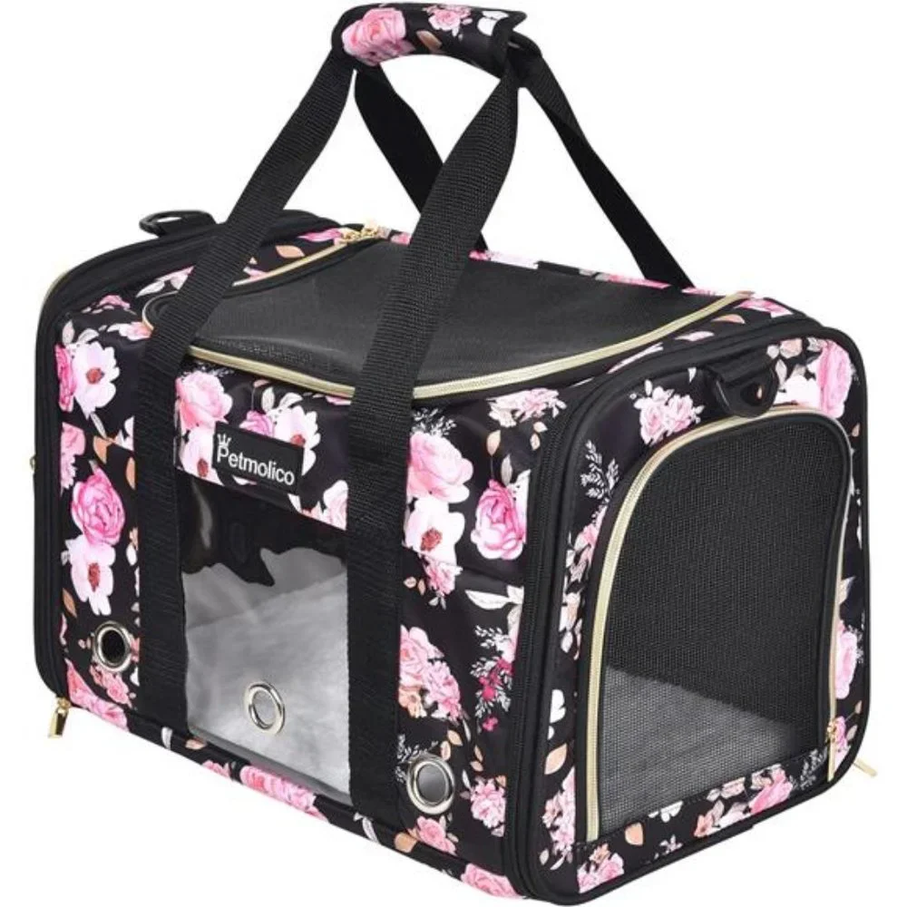 Cat Pet Dog Carrier Airline Approved Soft Pet Travel Carrier with 3 Open Door